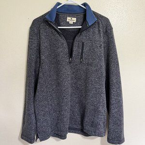 Woolrich Mens Lg Blue/gray Heathered 1/4 Zip Sweater